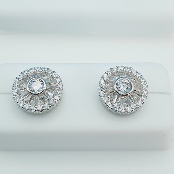 925 Sterling Silver Cubic Zirconia Earrings, U19254783 - Picture 1 of 11